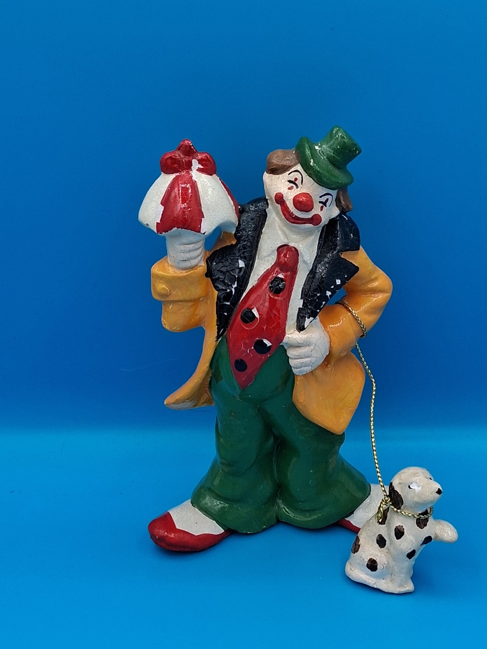 ENESCO 1970's Clown with Dog Figurines Fine Giftware Made in Sri Lanka